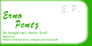 erno pentz business card